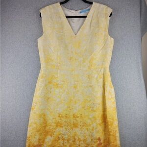 ANTONIO MELANI Gold Sheath Mini Dress V-Neck Sleeveless